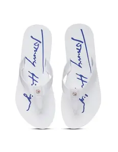 Tommy Hilfiger White Polyester Printed Women Flip Flop (F23HWFW278) Size-37