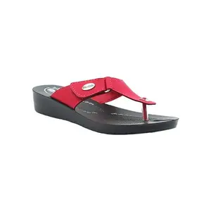 inblu Stylish Fashion Sandal/Slipper for Women | Comfortable | Lightweight | Anti Skid | Casual Office Footwear (9116_RED_36)