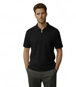 Men's Premium Waffle Knit Polo T-Shirt | Stylish Quarter-Zip Collar Textured Tee | Regular Fit Half Sleeve Casual Streetwear Polo (Pack of 1)