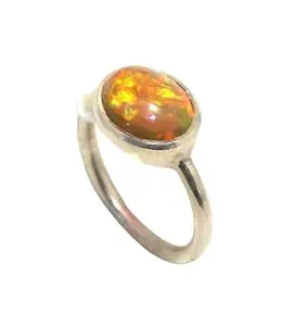 Rajasthan Gems Ring 925 Sterling Silver Opal Gem Stone Women Handmade Gift i102