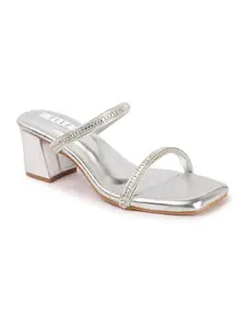 ELLE Women Sandal,Silver,UK-3