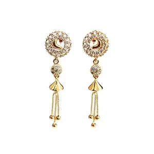 Tiny Troves Earrings for Women and Girls | Fashion Crystal and Opal Drop Earrings | Peacock Design Gold Plated | Accessories Jewellery for Women