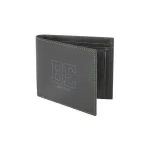 UNITED COLORS OF BENETTON Valen Leather Global Coin Wallet for Men - Black, 4 Card Slots