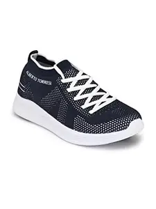 ALBERTO TORRESI Stylish Men's Casual Shoes with Rubber Sole & Lace-Up Closure - Comfort & Durability - Perfect for Casual & Active Wear - Navy - 9 UK/India