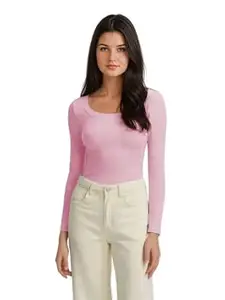 KOTTY Women's Slim Fit Long Sleeve Ribbed T-Shirt Stylish||Comfortable