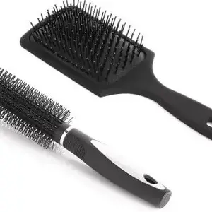BRO FLAME Hair Brush for Women & Men | Brush for Hair Large Hairbrush for Women (flat_black_brush_Round_Comb_Salon_wala)