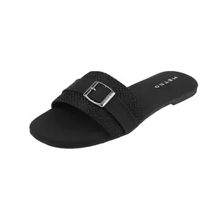Metro Women's Black Open Casual - Slides with Flats UK/4 EU/37(41-488)