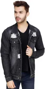 KLIZEN Black Torn Denim Jacket (Medium)