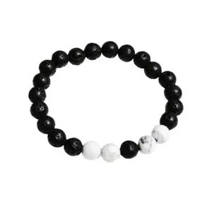 Zodica Lava Howlite stone bracelet Natural Healing Bracelet – Grounding, Stress Relief & Spiritual Energy Bracelet for Balance, Calmness & Protection