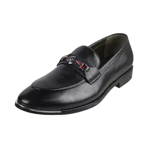Metro Men Black Formal Leather Flat Shoes UK/8 Eu/42 (14-246)