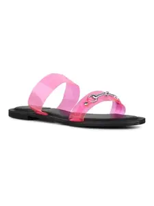 Inc.5 Womens Pink Casual Transparent Open Toe Flats