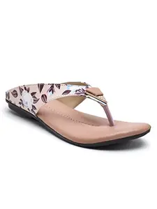 AROOM Women and Girls Fashion Flats Sandals Latest Fashion Stylish Sandals and Casual Slippers (Peach, numeric_5)
