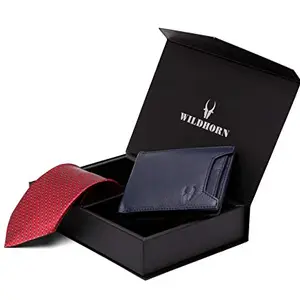 WildHorn Leather Wallet and Tie Combo for Men