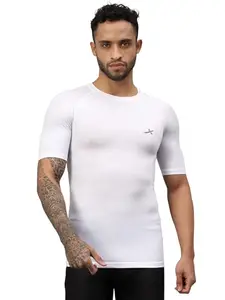 Vector X VTD-021 Unisex Adults Compression Half Sleeve Base Layer Tight Top (White)