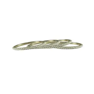 Vidhya Kangan Latest Traditional White Moti Brass Bangle -(banx2754) Size-2.14 For Women and Girls