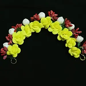 Arooman™Artificial flower juda Gajra For Women/Girls Pack_01 Yellow