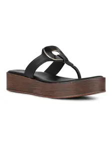 Inc.5 Womens Black Casual Solid Round Toe Sandals
