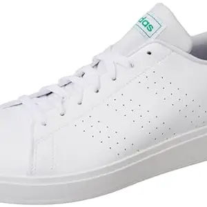 Adidas Men Synthetic Advantage 3.0, Tennis Shoes, FTWWHT/Green/CBLACK, UK-8