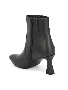 Delize Black Women Vegan leatherpointed Ankle boots-36