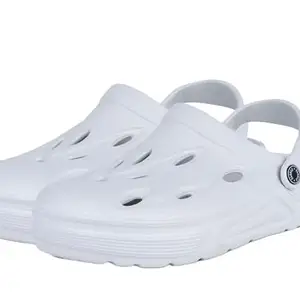 BSAT STORE Men's Classic Casual Clogs/Sandals with Adjustable Back Strap for Adult | Comfortable & Lightweight, Soft Slippers || Clog (White, UK Footwear Size System, Adult, Men, Numeric, Medium, 6)