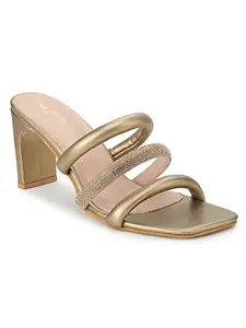 Shezone Women's Copper Color Heels (SBD_7036_Copper_36)