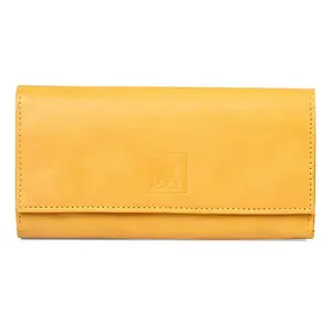 AMYANK Genuine Leatheriest Hand Wallet for Women (Yellow) Multiple Slots Card Holder, Women's Leather Long Wallet, Women Hand Bag Branded, Gift for Women