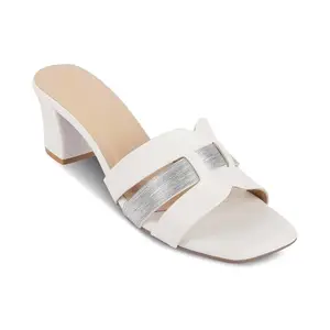 tresmode SILO Women's Wedges Sandals Platform Heels White, 7 UK / 40 EU - Open Toe Comfortable Soft Footwear