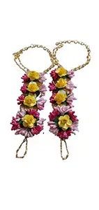 B Crafts floral anklets/payal for womens haldi/mehandi/baby shower/engagement ceremony/flower payal for women haldi
