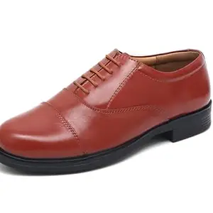 ARAMISH Tan Genuine Leather Cushioned Lace Up Police Formal Shoes for Men - 10 UK