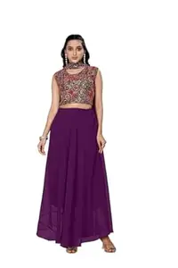 Women's Georgette Embroidery work Lehenga Choli with Dupatta || Semi Stitched Lehenga Choli With Dupatta For Women Wedding