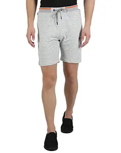 Monte Carlo Men Cotton Blend Solid Grey Bermuda Shorts M