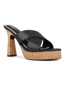 Inc.5 Womens Black Party Wear Solid Round Toe Heels