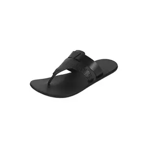 Metro Men's Black Synthetic Leather Slipper UK/9 EU/43(16-992)