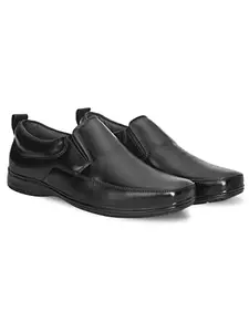 FASHION VICTIM 5001 Men's Black Leather Formal Shoes - 9 UK
