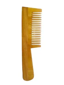 Neem Comb, Wooden Comb | Hair Growth, Hairfall, Dandruff Control | Hair Straightening, Frizz Control | Comb for Men, Women | (NEEM WOOD HANDEL COMB)