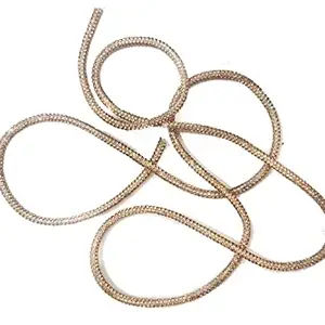 Mohan Shoppe Crystal Rhinestone Shiny Glitter Rope Chain String Bridal Applique Bling Drawstring Cords Replacement Drawstring Rope Shorts Hoodies Rhinestone Cord Trim (1 Meter, Peach)