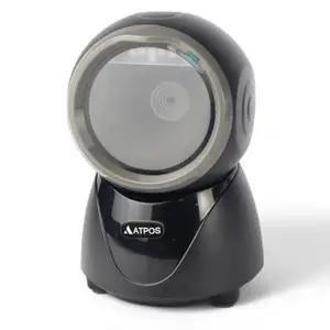 Atpos AT-9400D 2D 1D Barcode QR Scanner Hands-Free Auto Induction| USB Wired | Desktop Table Top Counter Billing for Retail Stores, Warehouse | Plug and Play