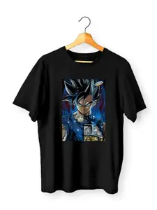 Darkbuck Anime T Shirt for Men and Women Dragon Ball z Goku Tshirts Unisex Pure Cotton T-Shirt (M) Black