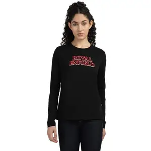 Royal Enfield Foil Re Full Sleeve T Shirt (Size: L)-TSS250047-BLACK