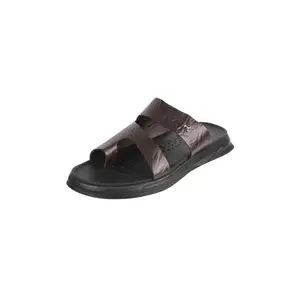 Mochi Men Brown Leather Casual Slip-on Sandal UK/8 EU/42 (16-976)