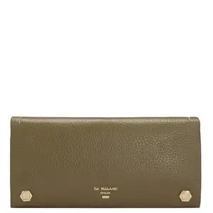 Da Milano Flap Leather Wallet for Women - Green