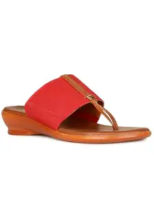 Bata womens Ella T-strap Red Slipper - 3 UK (6715219)