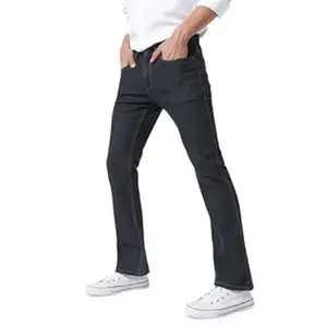 Urbano Fashion Men's Stretch Fit Mid Rise Washed Bootcut Jeans Stretchable