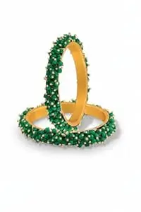 Traditional Maroon Pearl Studded Openable Bangle for Women | Handcrafted Bridal Kada with Dense Moti Work | Ethnic Wedding & Festive Jewelry (Set of 2)