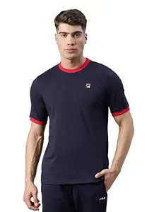 FILA Men's Regular Fit T-Shirt (12012240_Blue M)