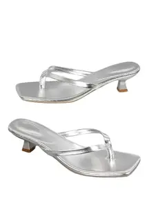 GLO GLAMP Synthetic Outer Meterial Kitten Heel Sandals