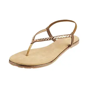 Mochi Womens Synthetic Antic Gold Sandals (Size (3 UK (36 EU))