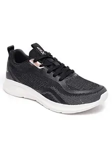 XTEP Black Lace-Up Running Shoes for Women EURO-36