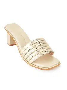 Sapatos Gold-Toned Block Heel