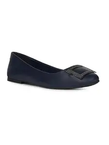 Bata Women's Ballerina Shoes | Comfortable and Stylish Casual Ballet Flats for Everyday Wear | Lightweight Design | Perfect for Work, Outings, and Daily Use Blue